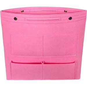 imageVercord Extra Tall Felt Bag Organizer Vertical Height Design for Deep Tote and Backpack Bags Cream BeigePink