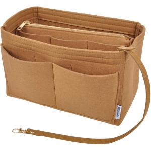 imageVercord Felt Organizer Insert For Purse Handbag Tote Bag In Bag Inside Shaper Divider Neo Beige Slender MediumA Coffee