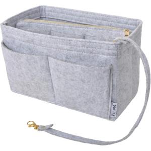 imageVercord Felt Organizer Insert For Purse Handbag Tote Bag In Bag Inside Shaper Divider Neo Beige Slender MediumA Grey