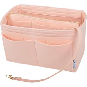 imageVercord Felt Organizer Insert For Purse Handbag Tote Bag In Bag Inside Shaper Divider Neo Beige Slender MediumA Pink