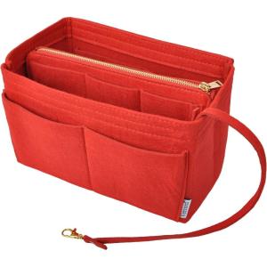 imageVercord Felt Organizer Insert For Purse Handbag Tote Bag In Bag Inside Shaper Divider Neo Beige Slender MediumA Red