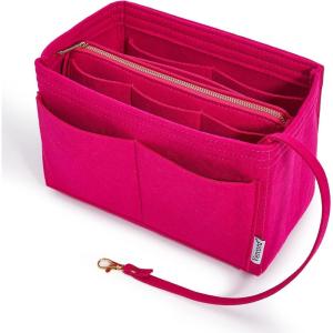 imageVercord Felt Organizer Insert For Purse Handbag Tote Bag In Bag Inside Shaper Divider Neo Beige Slender MediumA Rose