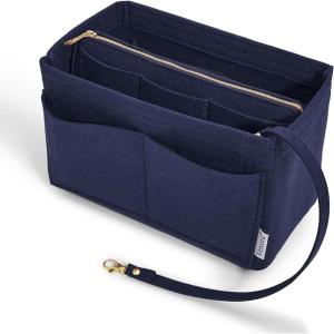 imageVercord Felt Organizer Insert For Purse Handbag Tote Bag In Bag Inside Shaper Divider Neo Beige Slender MediumDark blue