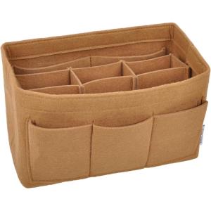 imageVercord Felt Purse Organizer Handbag Insert Liner Shaper Bag in Bags for Speedy Neverfull Tote Navy SmallBrown