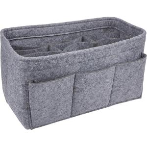 imageVercord Felt Purse Organizer Handbag Insert Liner Shaper Bag in Bags for Speedy Neverfull Tote Navy SmallGrey