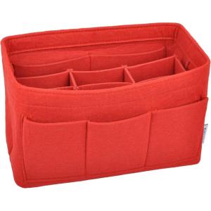 imageVercord Felt Purse Organizer Handbag Insert Liner Shaper Bag in Bags for Speedy Neverfull Tote Navy SmallRed