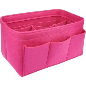 imageVercord Felt Purse Organizer Handbag Insert Liner Shaper Bag in Bags for Speedy Neverfull Tote Navy SmallRose