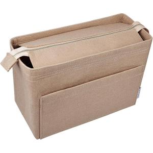 imageVercord Felt Zipper Handbag Tote Purse Duffel Backpack Organizer Insert Beige LargeBeige