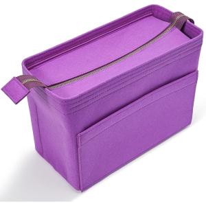 imageVercord Felt Zipper Handbag Tote Purse Duffel Backpack Organizer Insert Beige LargePurple