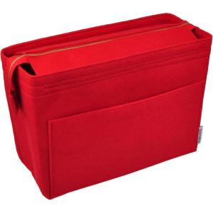 imageVercord Felt Zipper Handbag Tote Purse Duffel Backpack Organizer Insert Beige LargeRed