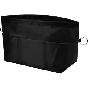 imageVercord Handbag Purse Tote Pocketbook Organizer Insert Zipper Closure 11 Pockets 3 Sizes Many ColorsBlack