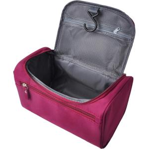 imageVercord Mens Toiletry Bag Wash Travel Small Shaving Dop Kit Shower Bathroom Ditty Hygiene Bag BlackBurgundy