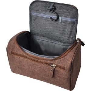 imageVercord Mens Toiletry Bag Wash Travel Small Shaving Dop Kit Shower Bathroom Ditty Hygiene Bag BlackFrosted Coffee