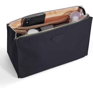 imageVercord Nylon Purse Organizer Insert for Hangbags Comestic Storage Toiletry Kit Bag in Bag with Zipper Pocket Black SBlack