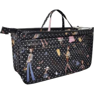 imageVercord Patterned Purse Handbag Tote Pocketbook Bag Organizer Insert with Zipper Handle for Women Large BlackBeauty women