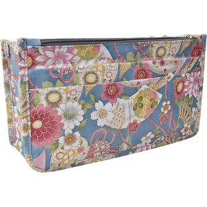 imageVercord Patterned Purse Handbag Tote Pocketbook Bag Organizer Insert with Zipper Handle for Women Large BlackHappy Flower