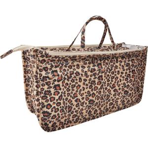 imageVercord Patterned Purse Handbag Tote Pocketbook Bag Organizer Insert with Zipper Handle for Women Large BlackLeopard