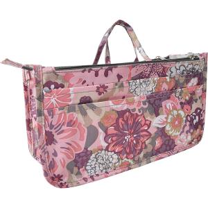 imageVercord Patterned Purse Handbag Tote Pocketbook Bag Organizer Insert with Zipper Handle for Women Large BlackPeony