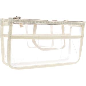 imageVercord Patterned Purse Handbag Tote Pocketbook Bag Organizer Insert with Zipper Handle for Women Large Blackbeige