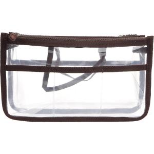 imageVercord Patterned Purse Handbag Tote Pocketbook Bag Organizer Insert with Zipper Handle for Women Large Blackbrown