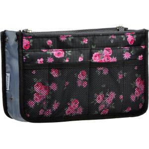 imageVercord Purse Organizer Insert for Handbags Bag Organizers Inside Tote Pocketbook Women Nurse Nylon 13 Pockets Black SmallBlack Red Flower