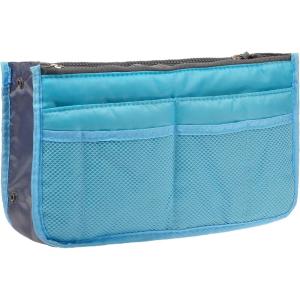 imageVercord Purse Organizer Insert for Handbags Bag Organizers Inside Tote Pocketbook Women Nurse Nylon 13 Pockets Black SmallBlue