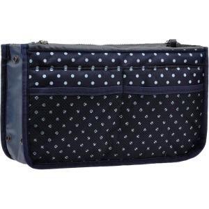 imageVercord Purse Organizer Insert for Handbags Bag Organizers Inside Tote Pocketbook Women Nurse Nylon 13 Pockets Black SmallNavy Blue Dot