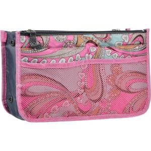 imageVercord Purse Organizer Insert for Handbags Bag Organizers Inside Tote Pocketbook Women Nurse Nylon 13 Pockets Black SmallPink Flowers