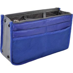 imageVercord Purse Organizer Insert for Handbags Bag Organizers Inside Tote Pocketbook Women Nurse Nylon 13 Pockets Black SmallRoyal Blue