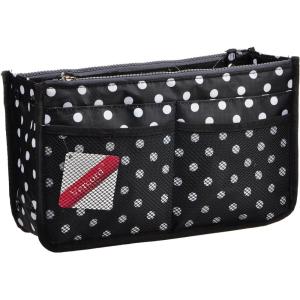 imageVercord Updated Purse Handbag Organizer Insert Liner Bag in Bag 13 Pockets Black MediumBlack Dot