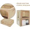 imageVercord Bins Closet Organization Clothes Storage Baskets Foldable Containers Bedroom 66L 2Pack with Metal Frame Clear Window Handles Beige