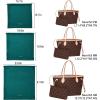 imageVercord Travel Shoe Bag Dust Handbag Storage Thick Emulation Silk Fabric Set of 3 with Drawstring Green