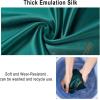 imageVercord Travel Shoe Bag Dust Handbag Storage Thick Emulation Silk Fabric Set of 3 with Drawstring Green