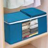 imageVercord Underbed Storage Bag Closet Organizers Bins Clothes Storage Baskets Foldable Containers Bedroom 3 Pack with Clear Window Handles Blue