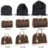 imageVercord Travel Shoe Bag Dust Handbag Storage Thick Emulation Silk Fabric Set of 3 with Drawstring Black