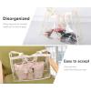 imageVercord Soft Nylon Purse Organizer Handbag Tote Insert Organizers Zipper Closure with Keychain and Handle 10 Pockets