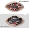 imageVercord Soft Nylon Purse Organizer Handbag Tote Insert Organizers Zipper Closure with Keychain and Handle 10 Pockets